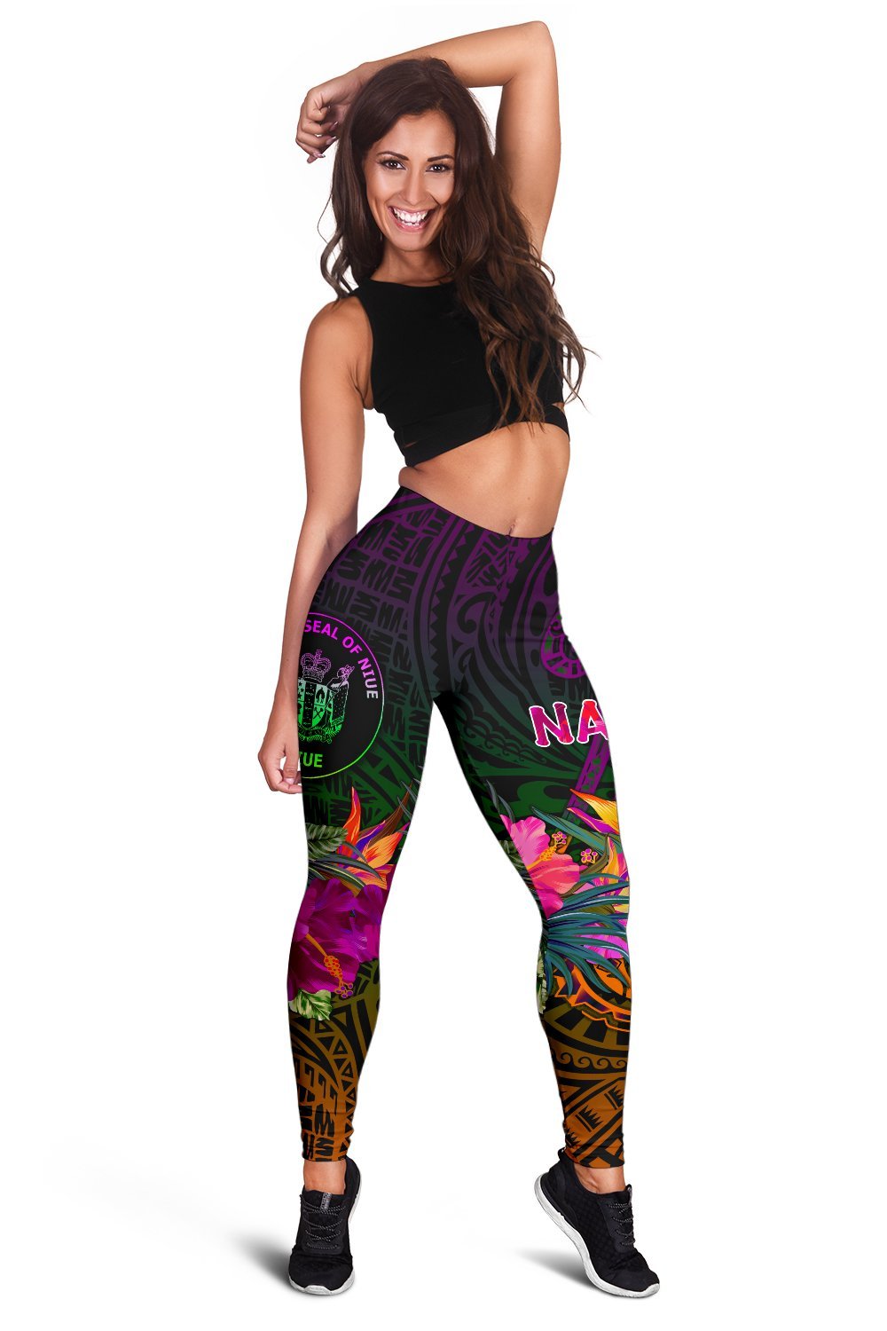 Niue Polynesian Personalised Women's Leggings - Summer Hibiscus - Polynesian Pride