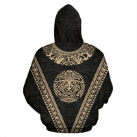 Maori Moko Tattoo Hoodie Golden - Polynesian Pride