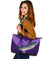 Maori Manaia Whales Gods Of The Sea Leather Tote Bag, Purple - Polynesian Pride