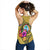 Guam Polynesian Women's Racerback Tank - Floral With Seal Gold - Polynesian Pride