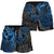 Tonga Polynesian Shorts (Women) - Blue Turtle Flowing - Polynesian Pride