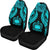 Samoa Polynesian Car Seat Covers Pride Seal And Hibiscus Neon Blue - Polynesian Pride