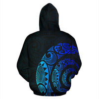 Light Maori Rugby New Zealand Hoodie Blue - Polynesian Pride