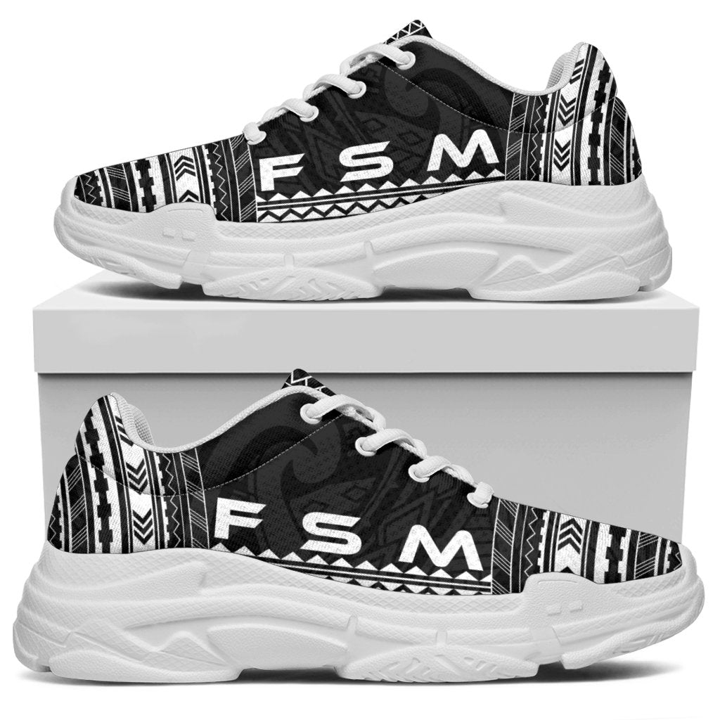 Federated States Of Micronesia Chunky Sneakers - Polynesian Chief Black Version - Polynesian Pride