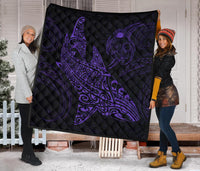 Polynesian Quilt - Polynesian Purple Shark Warrior Tattoo - Polynesian Pride