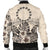 Cook Islands Men's Bomber Jacket - The Beige Hibiscus - Polynesian Pride