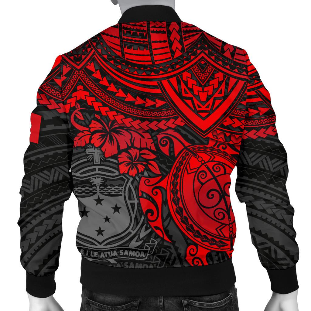 Samoa Polynesian Bomber Jacket (Men) - Red Turtle - Polynesian Pride