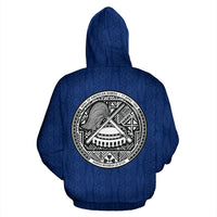 American Samoa Polynesian Zip up Hoodie Warrior Style - Polynesian Pride
