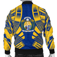 Nauru Men Bomber Jackets - Polynesian Tattoo Flag - Polynesian Pride