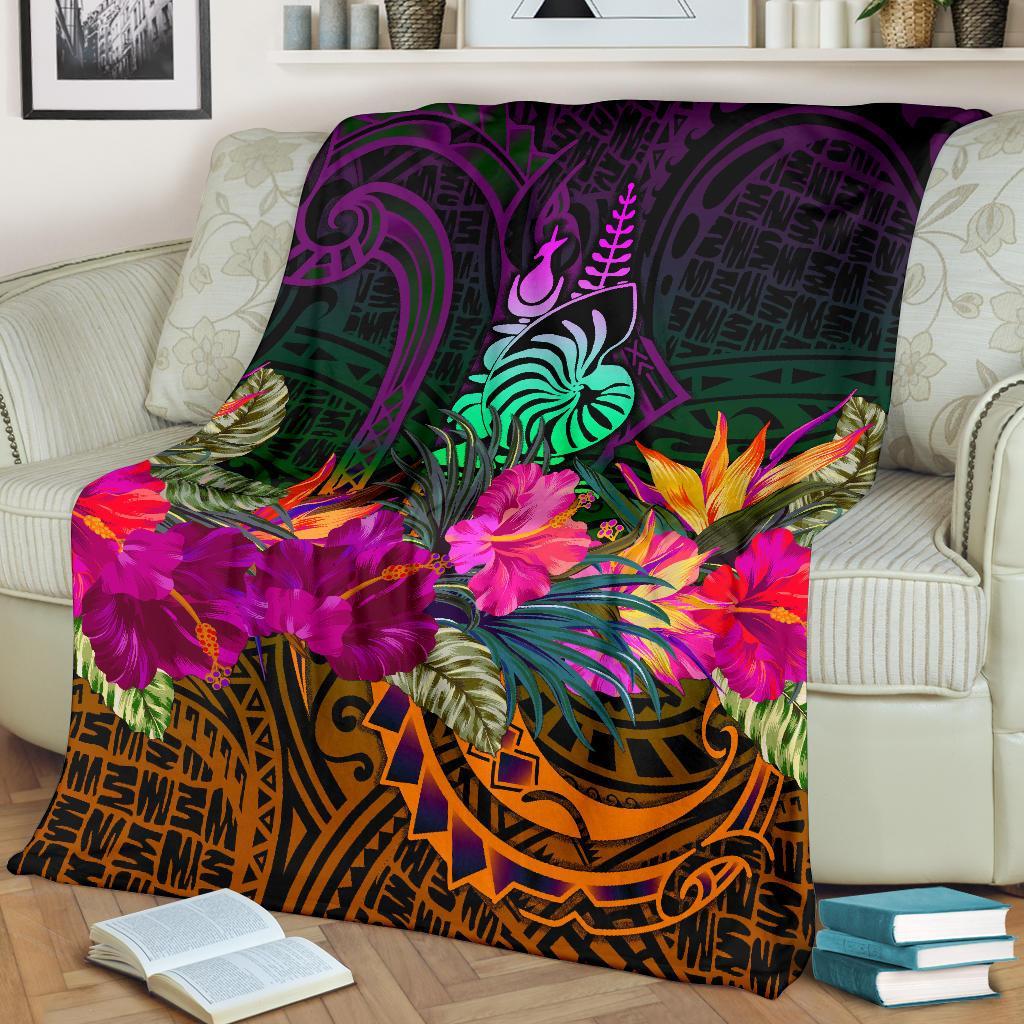 New Caledonia Polynesian Premium Blanket - Summer Hibiscus - Polynesian Pride