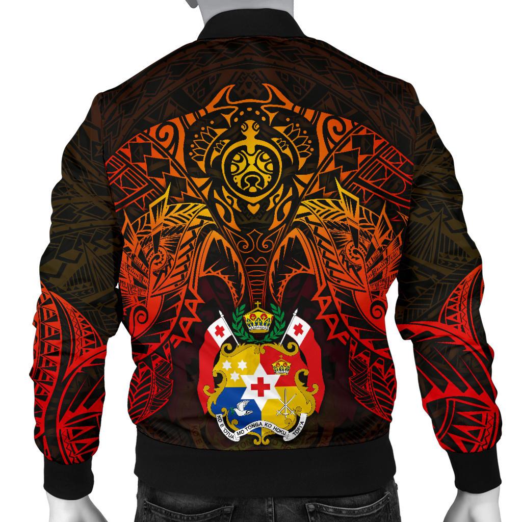 Tonga Polynesian Bomber Jacket (Men) - Red Manta Ray - Polynesian Pride