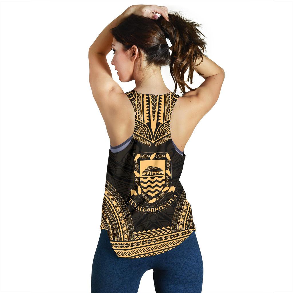 Tuvalu Women's Racerback Tank - Polynesian Chief Gold Version - Polynesian Pride