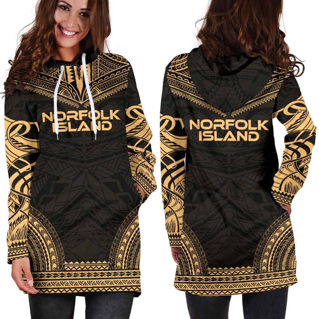 Norfolk Island Women's Hoodie Dress - Polynesian Gold Chief - Polynesian Pride
