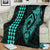 Hawaii Kakau Makau Fish Hook Polynesian Premium Blanket - Turquoise White - Polynesian Pride