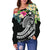 The Philippines Women's Off Shoulder Sweater - Summer Plumeria (Black) - Polynesian Pride