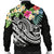 Guam Polynesian Men's Bomber Jacket - Summer Plumeria (Black) - Polynesian Pride