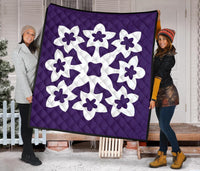 Hawaiian Premium Quilt Royal Pattern - Purple - A1 Style - Polynesian Pride
