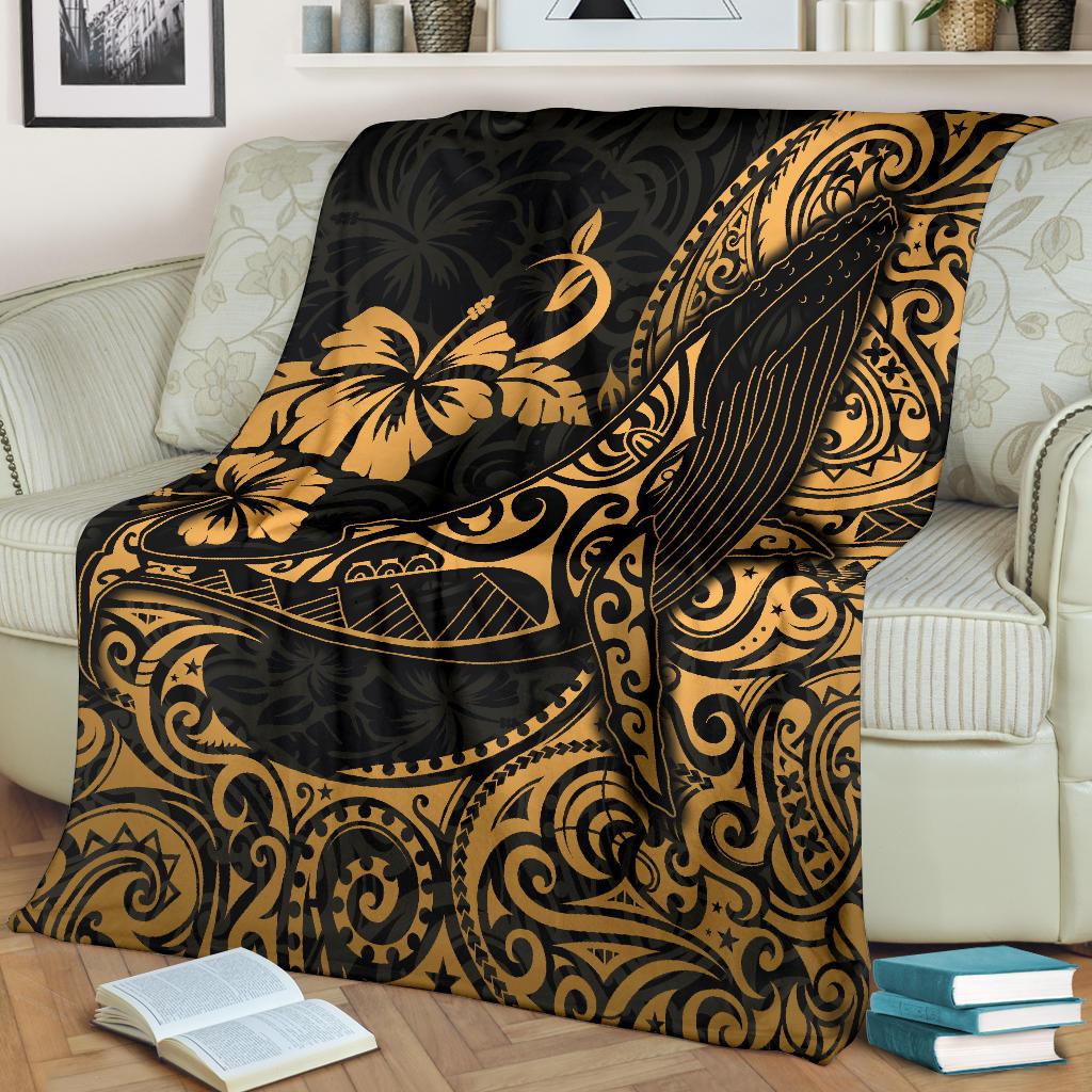 Polynesian Hawaii Premium Blanket - Polynesian Golden Humpback Whale - Polynesian Pride