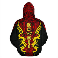 Hawaiian Kanaka Map Tribal Hoodie Armor Style - Polynesian Pride