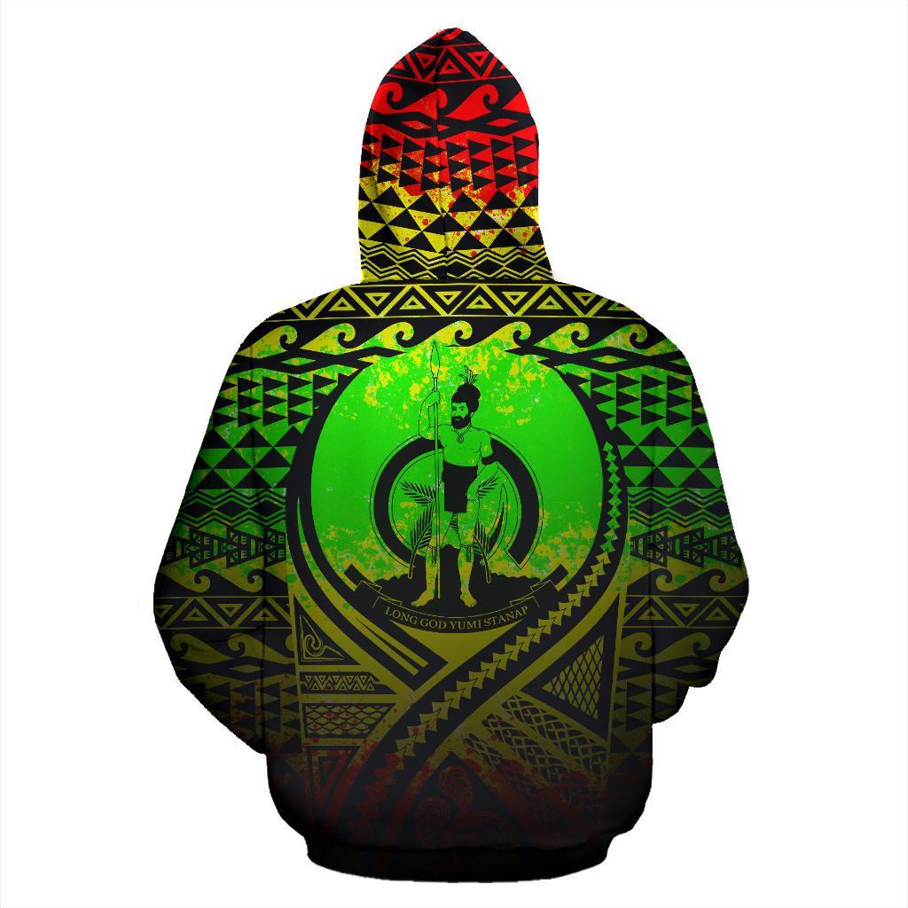 Vanuatu All Over Zip up Hoodie Lift up Reggae - Polynesian Pride