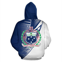 Samoa Polynesian All Over Zip up Hoodie Gradient Style - Polynesian Pride