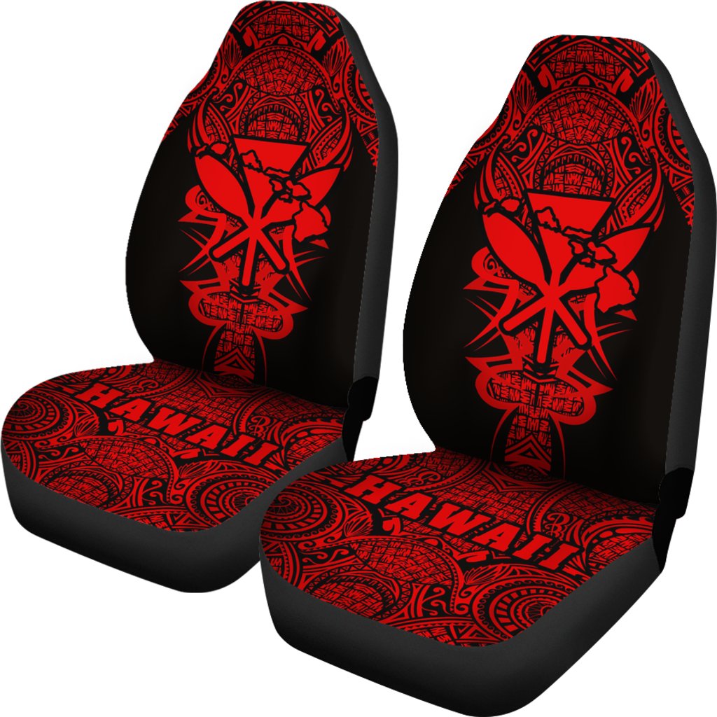 Kanaka Map Polynesian Car Seat Cover - Red - Armor Style - Polynesian Pride