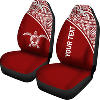 Hawaii Custom Personalised Car Seat Covers - Polynesian White Turtle Curve Red - Polynesian Pride