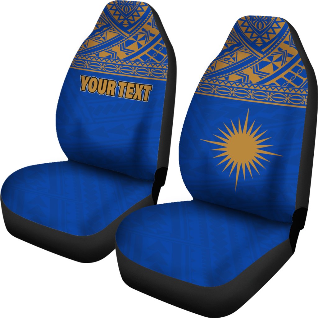 Marshall Islands Car Seat Covers - Marshall Islands Flag Polynesian Horizontal Blue - Polynesian Pride