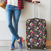 Tropical Hibiscus, Strelitzia Palm Leaves Luggage Cover - Polynesian Pride