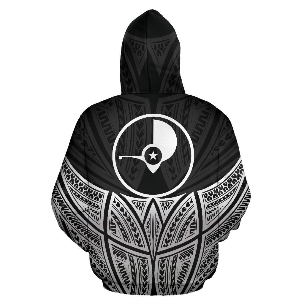 Yap Polynesian Custom Hoodie Black Pride Map nd Seal - Polynesian Pride