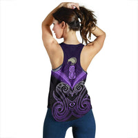 Maori Manaia New Zealand Women Racerback Tank Purple - Polynesian Pride
