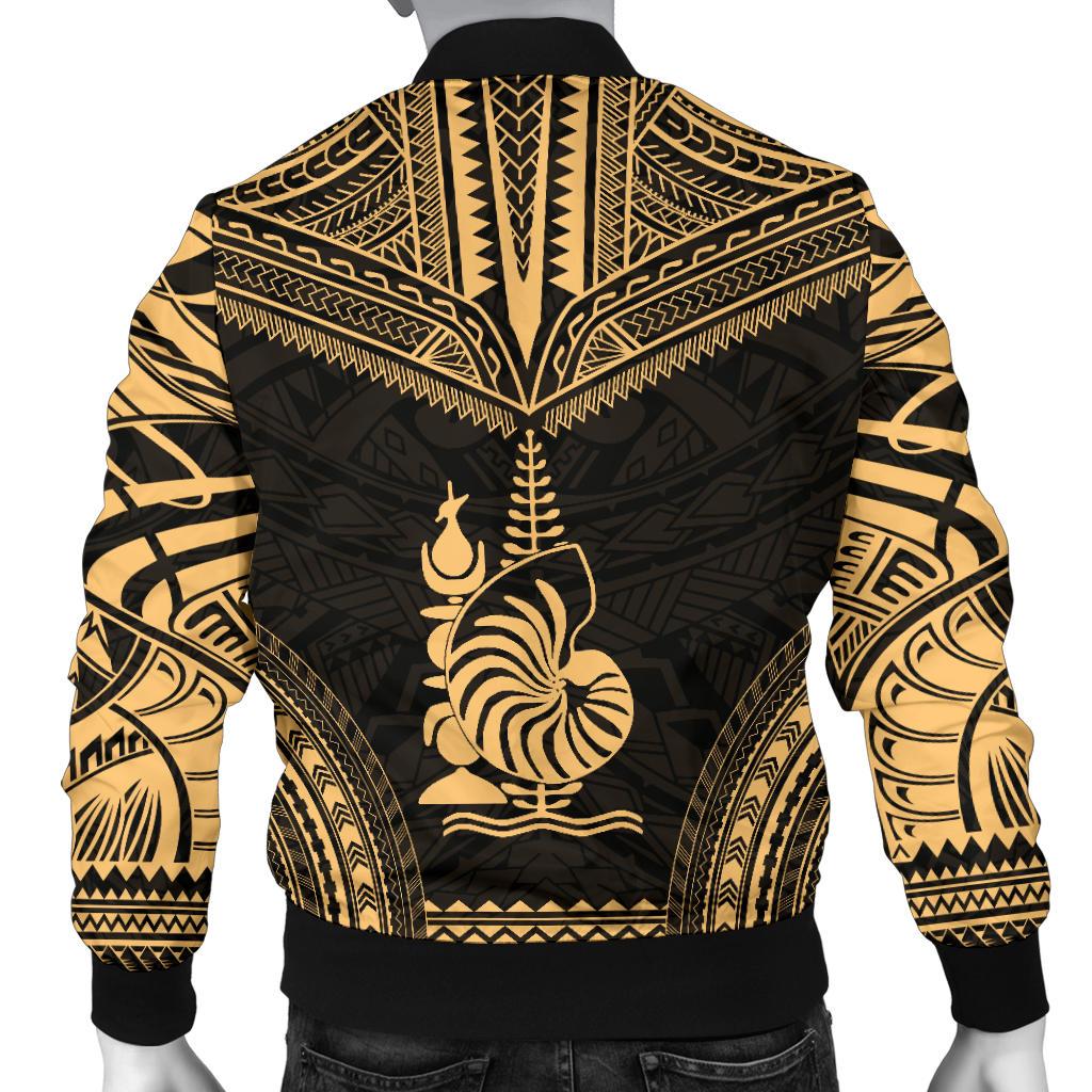 New Caledonia Polynesian Chief Men's Bomber Jacket - Gold Version - Polynesian Pride