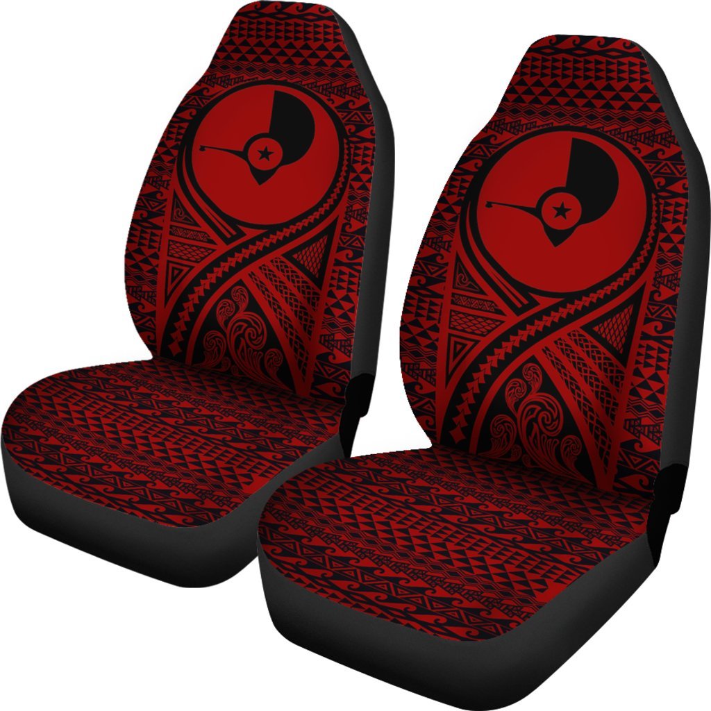 Yap Car Seat Cover - Yap Flag Polynesian Tattoo Red - Polynesian Pride