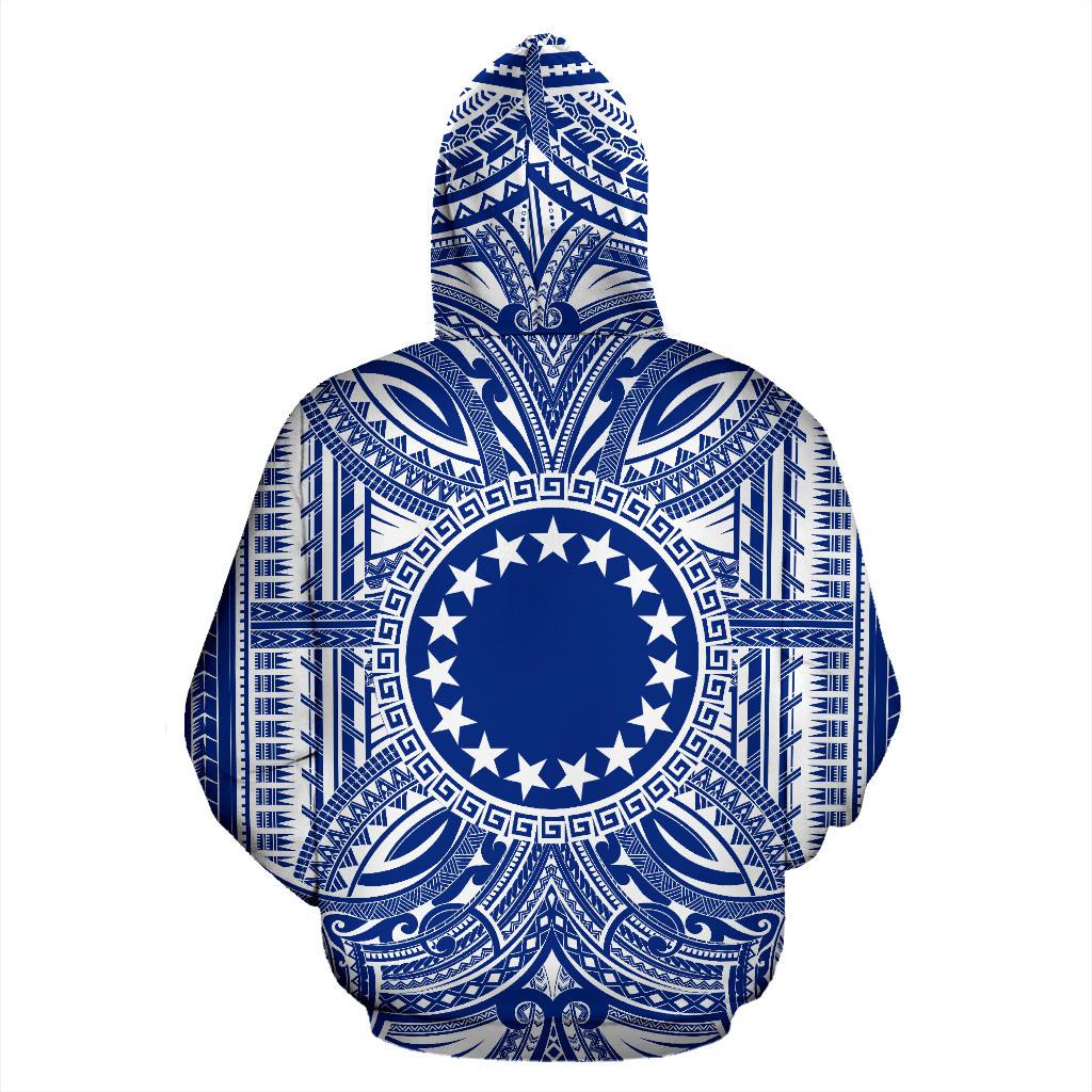 Cook Islands ll Over Hoodie Cook Islands Coat of rms Polynesian Flag Color - Polynesian Pride