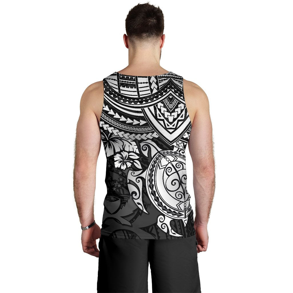 Pohnpei Polynesian Tank Top (Men) - Polynesian White Turtle - Polynesian Pride