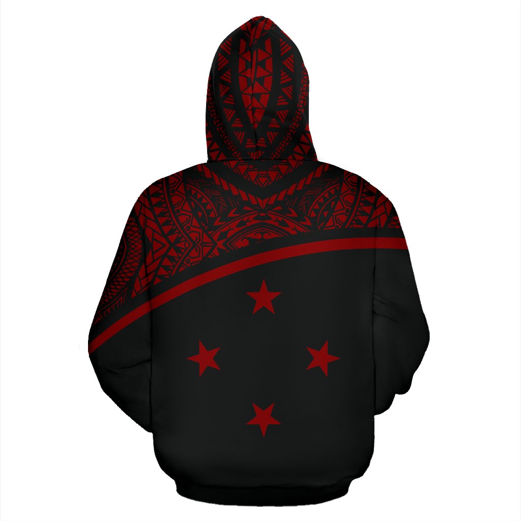 Pohnpei All Over Hoodie Micronesia Curve Red Style - Polynesian Pride