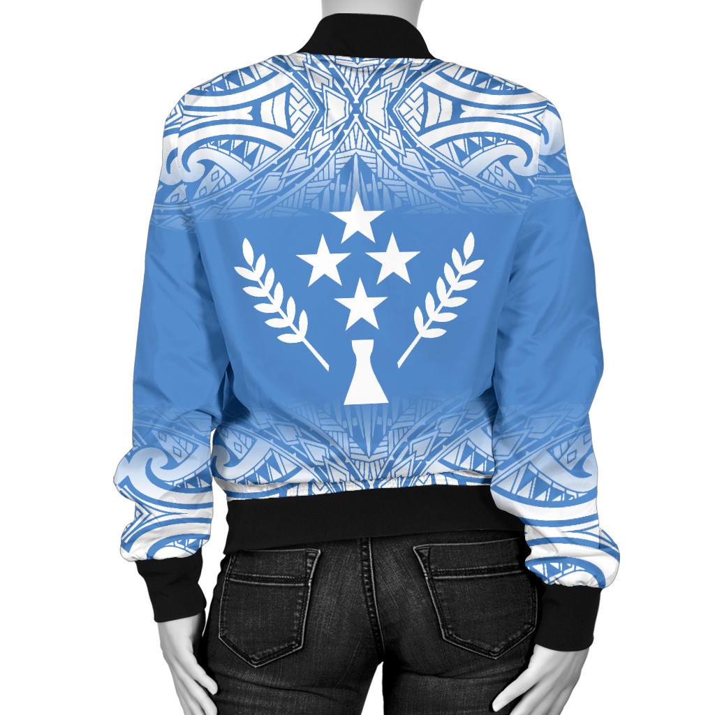 Kosrae Women's Bomber Jacket - Fog Blue Style - Polynesian Pride