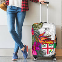 Fiji Polynesian Luggage Covers - Hibiscus White Pattern - Polynesian Pride