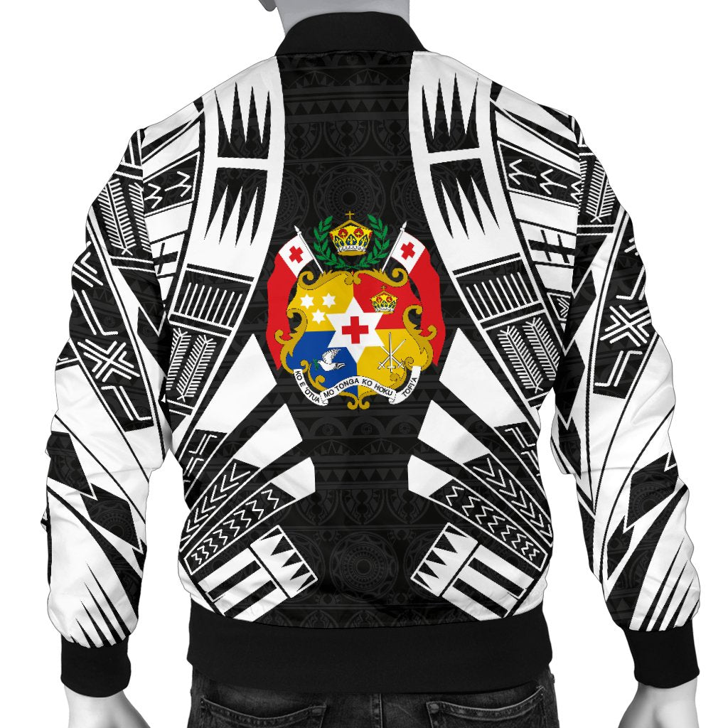 Tonga Men Bomber Jackets - Polynesian Tattoo Black - Polynesian Pride