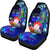 Fiji Car Seat Covers - Humpback Whale with Tropical Flowers (Blue) - Polynesian Pride