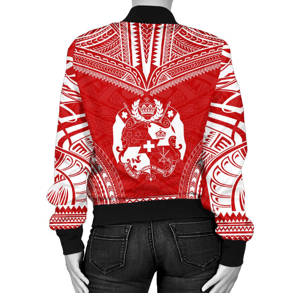 Tonga Flag Polynesian Chief Women'S Bomber Jacket - Polynesian Pride