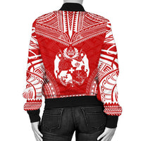 Tonga Flag Polynesian Chief Women'S Bomber Jacket - Polynesian Pride