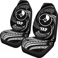 Yap Micronesia Car Seat Covers - White Tribal Wave - Polynesian Pride