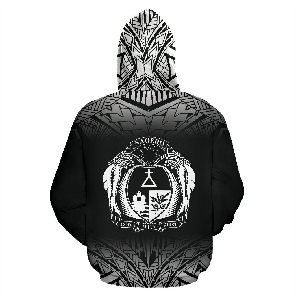 Nauru All Over Custom Zip up Hoodie Black Fog Style - Polynesian Pride