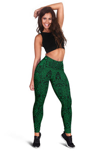 Polynesian Lauhala Mix Green Hawaii Women's Legging AH - Polynesian Pride