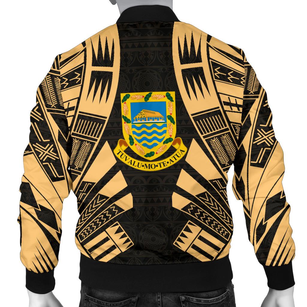 Tuvalu Men Bomber Jackets - Polynesian Tattoo Gold - Polynesian Pride