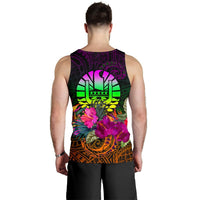 Tahiti Personalised Men's Tank Top - Summer Hibiscus - Polynesian Pride