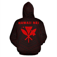Hawaii Kanaka Polynesian Zip up Hoodie Red - Polynesian Pride