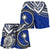 Chuuk Polynesian Short (Women) - White Turtle (Blue) Women BLUE - Polynesian Pride