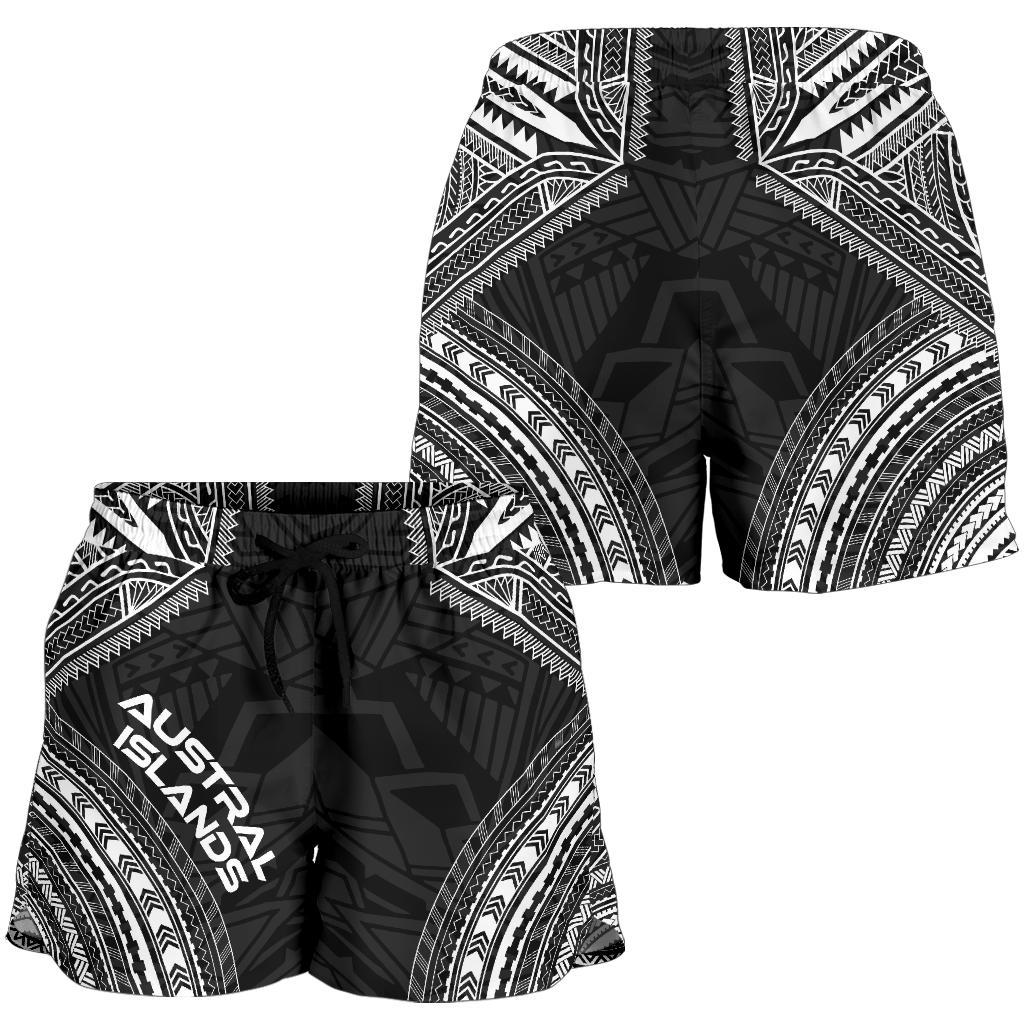 Austral Islands Women's Shorts - Polynesian Chief Black Version - Polynesian Pride